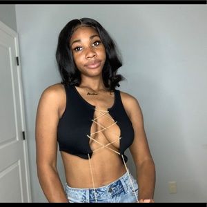 Black Chain Crop Top!!
